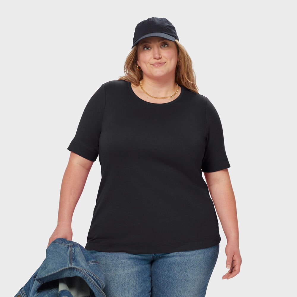 Women's Plus Longtail T Elbow Sleeve Scoopneck Main Image