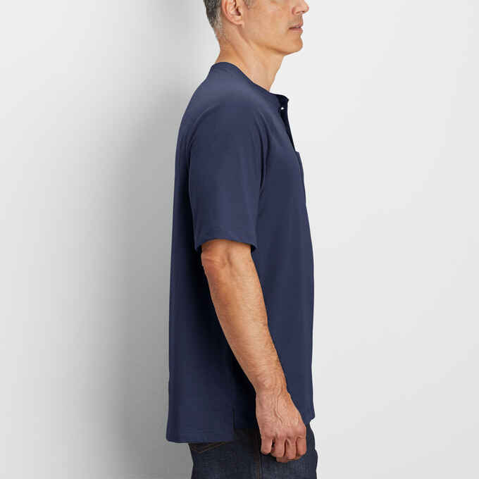 Men's COOLMAX Short Sleeve Henley with Pocket
