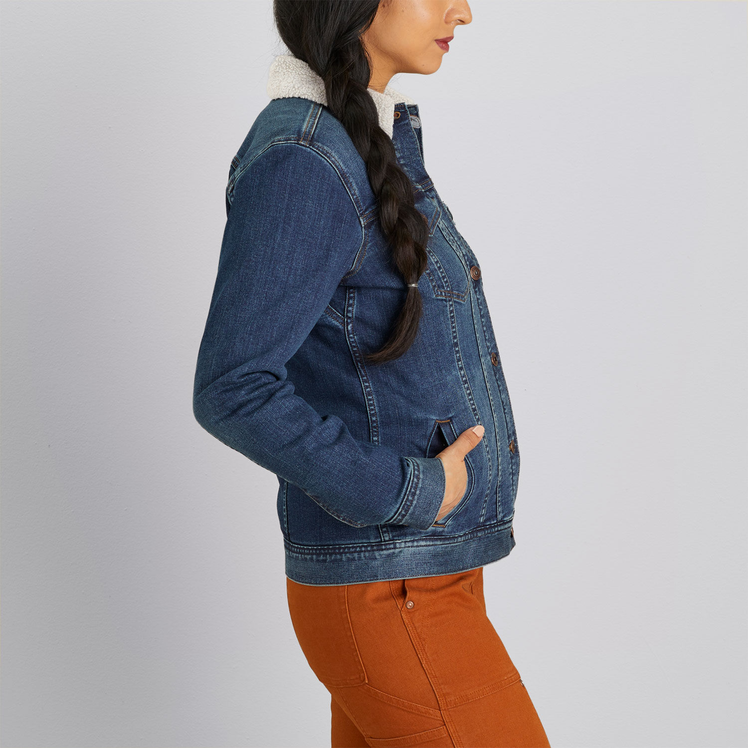 Jean jacket with discount wool lining women's