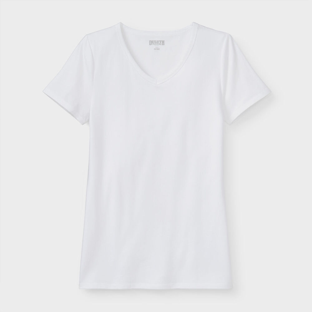 Women's Plus No-Yank V-Neck Tee Main Image