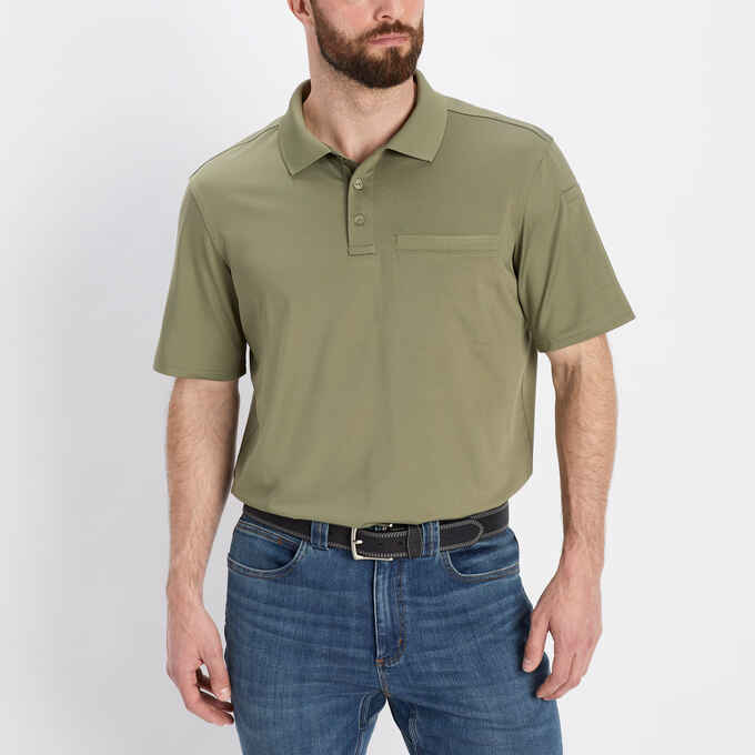 Men's Knuckledown Short Sleeve Polo with Pocket