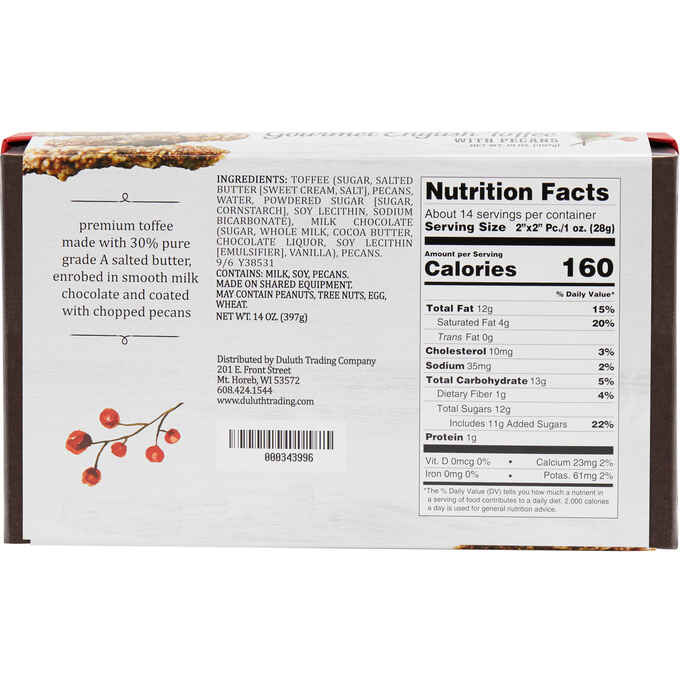 Fine 'N' Dandy Candy English Toffee with Pecans Duluth Trading Company