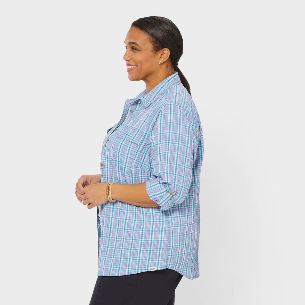 Chemise à carreaux à manches longues en velours optique pour femmes