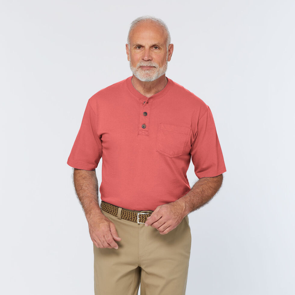 Men's Longtail T Relaxed Fit Short Sleeve Pocket Henley