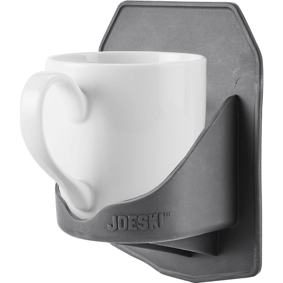 30 Watt JOESKI | Portable Shower Coffee Cup Holder | All Hot Beverages |  Patented Silicone Grips Any Shiny Bath Surface