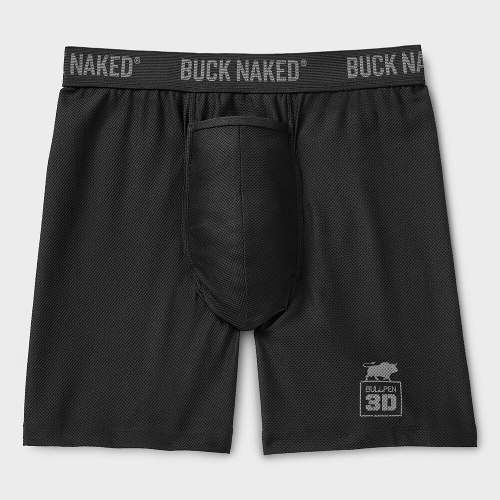Men's Buck Naked Bullpen 3D Boxer Briefs BLK LRG Main Image