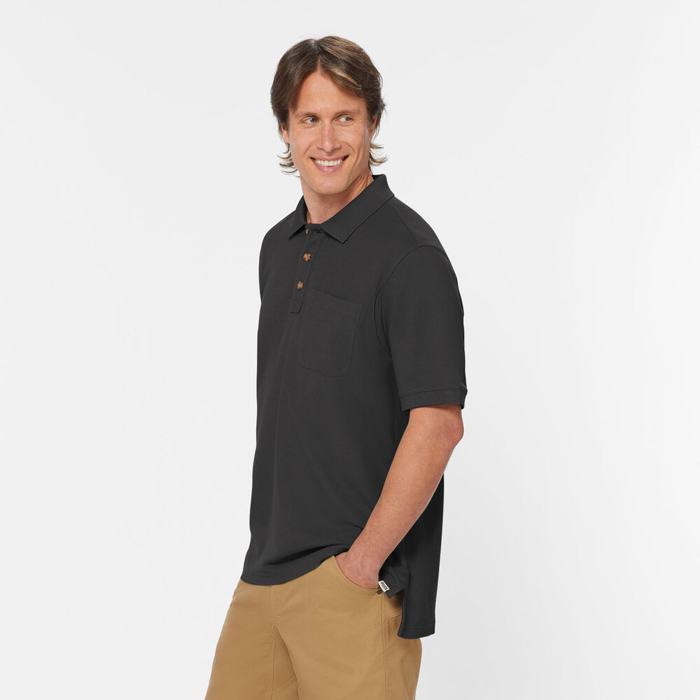 Men's No Polo Shirt Short Sleeve with Pocket Main Image