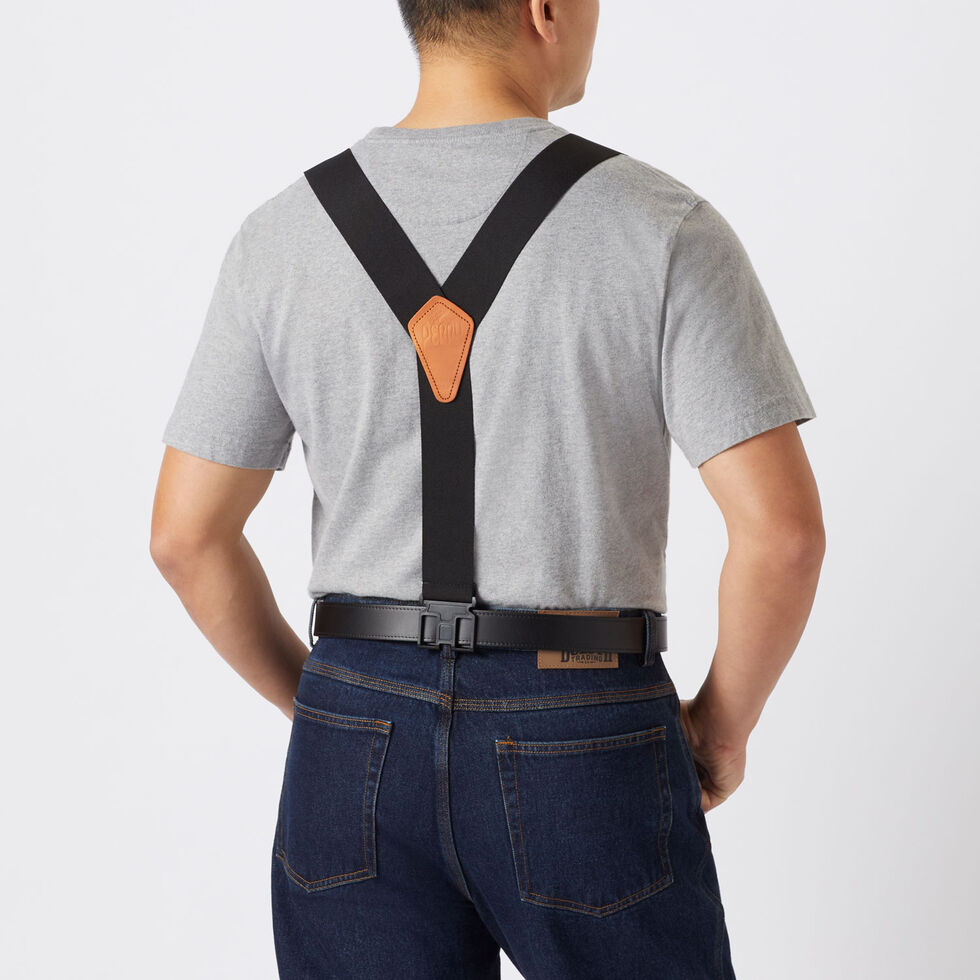 Bioterti Men's Y-Shaped Heavy Duty Suspenders – 6 Metal Clips, Elastic  Straps (Black) at  Men's Clothing store