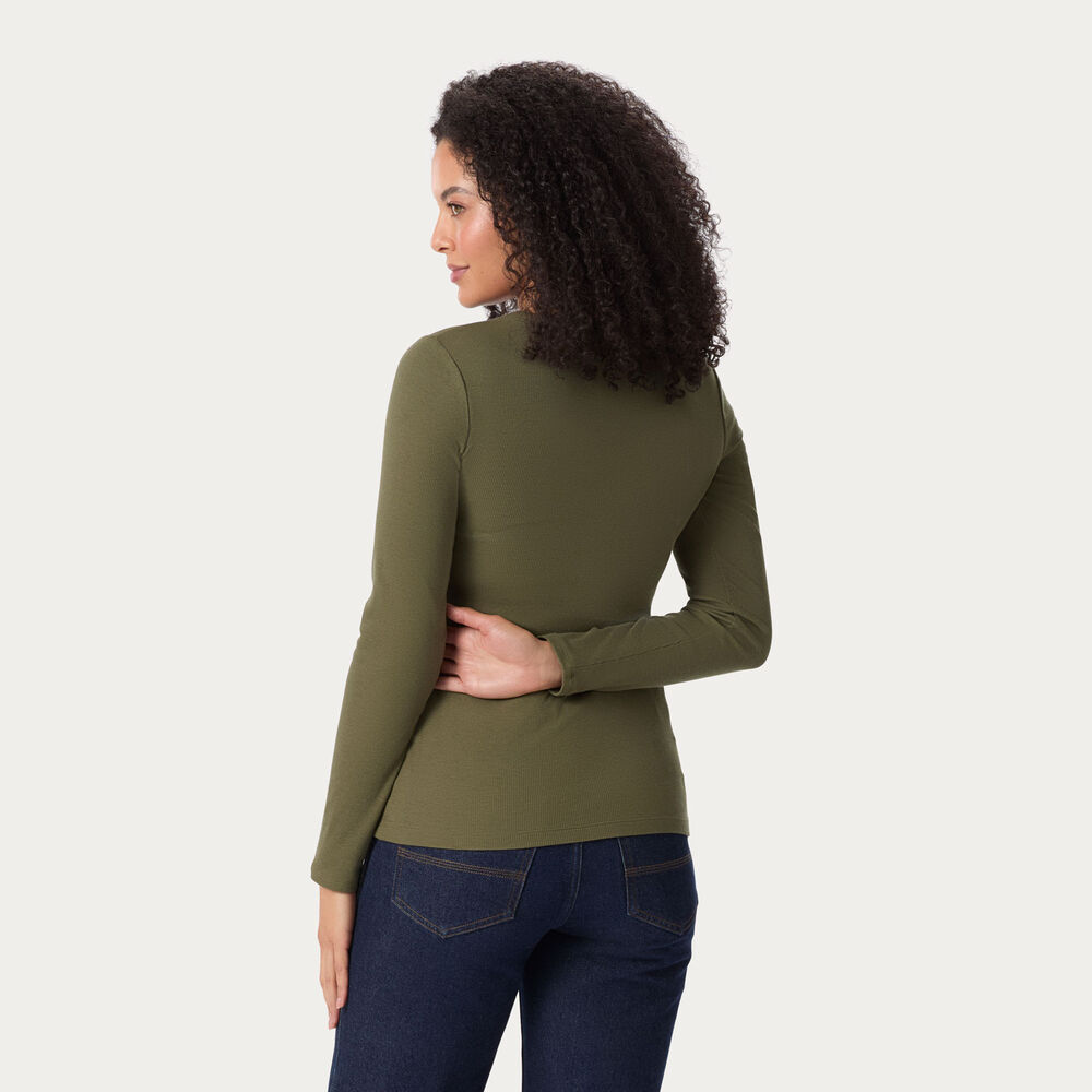 Women's No-Yank Luxe Rib Long Sleeve Crewneck Shirt Main Image