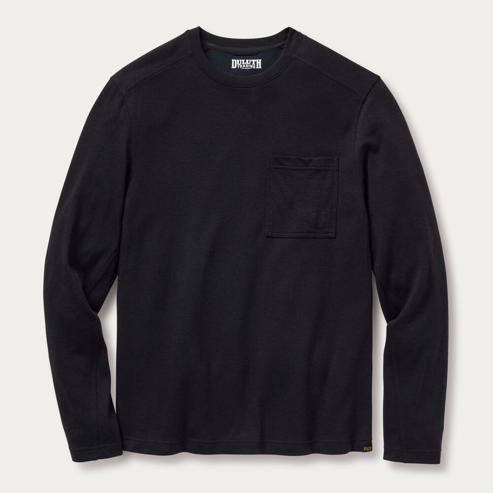 Men's Black Ram Wool Long Sleeve Crew Main Image