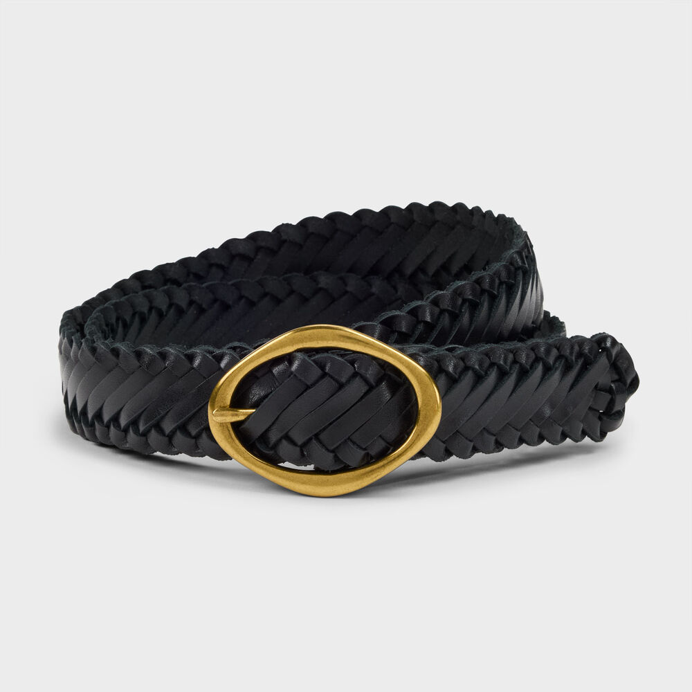 Women's Finetime Leather Braided Belt Main Image