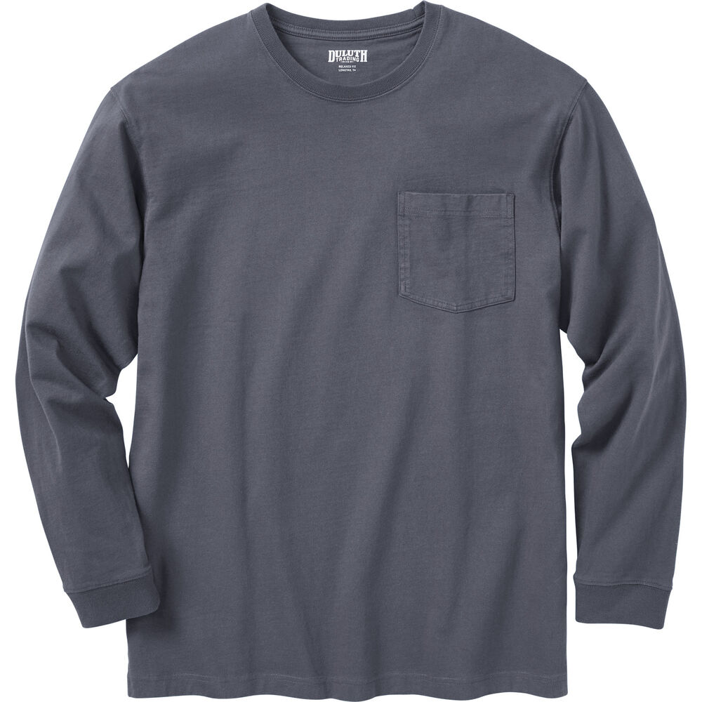 Men's Longtail T Relaxed Fit LS Crew with Pocket SBL MED Main Image