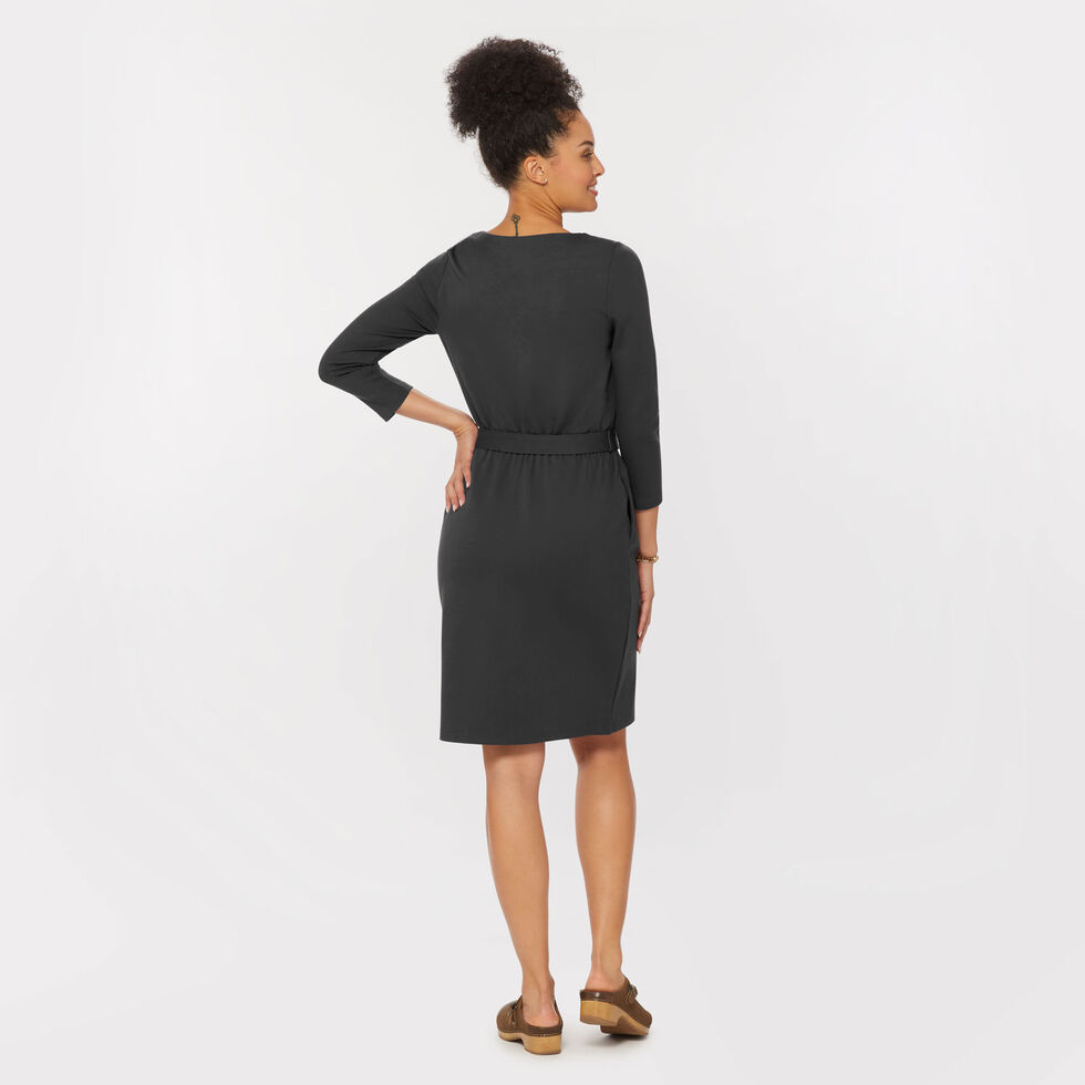 Women's Ponte Pro Knit 3/4 Sleeve Dress - Black MED - Duluth Trading Company