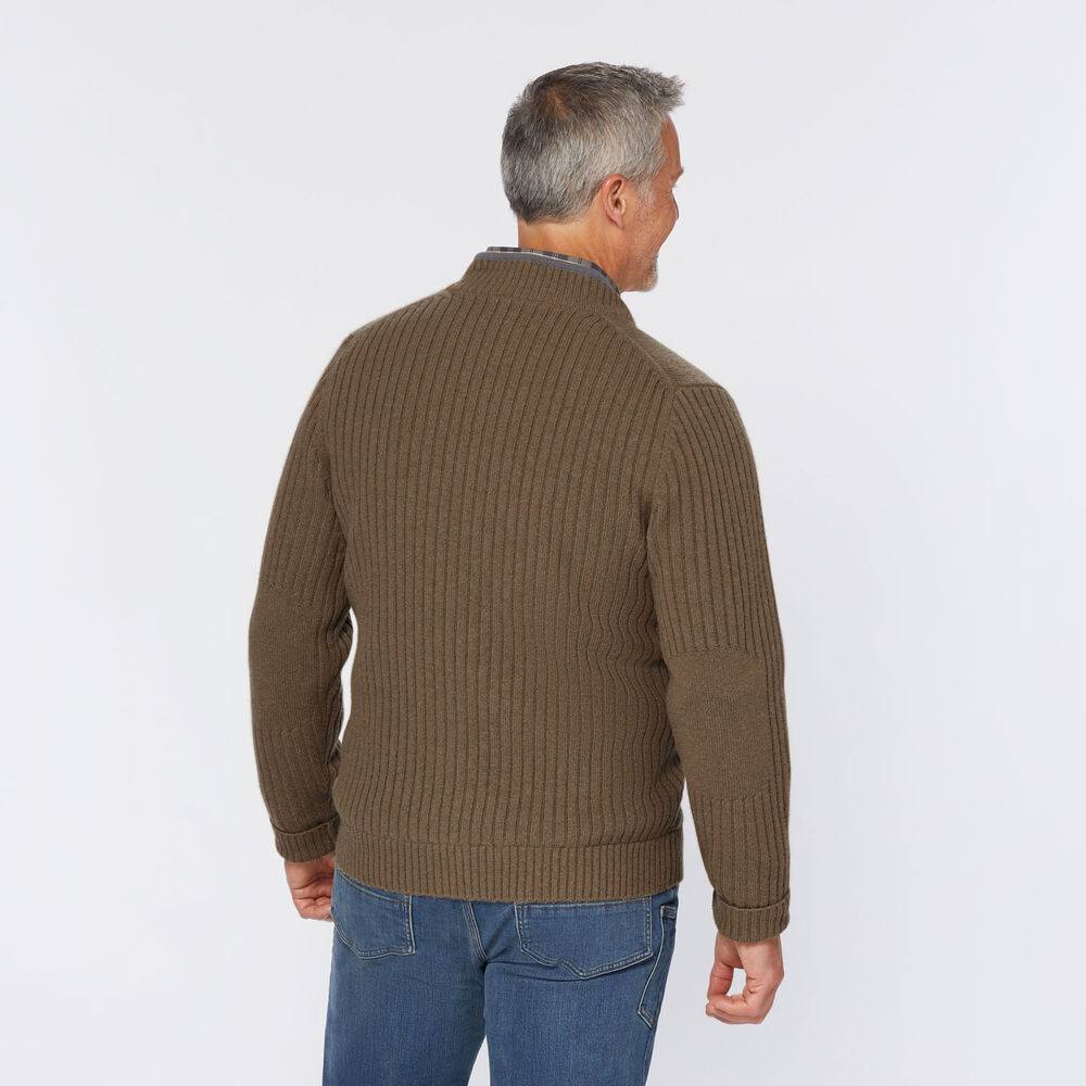 Men's Shetland Wool Windproof Zip Sweater Main Image