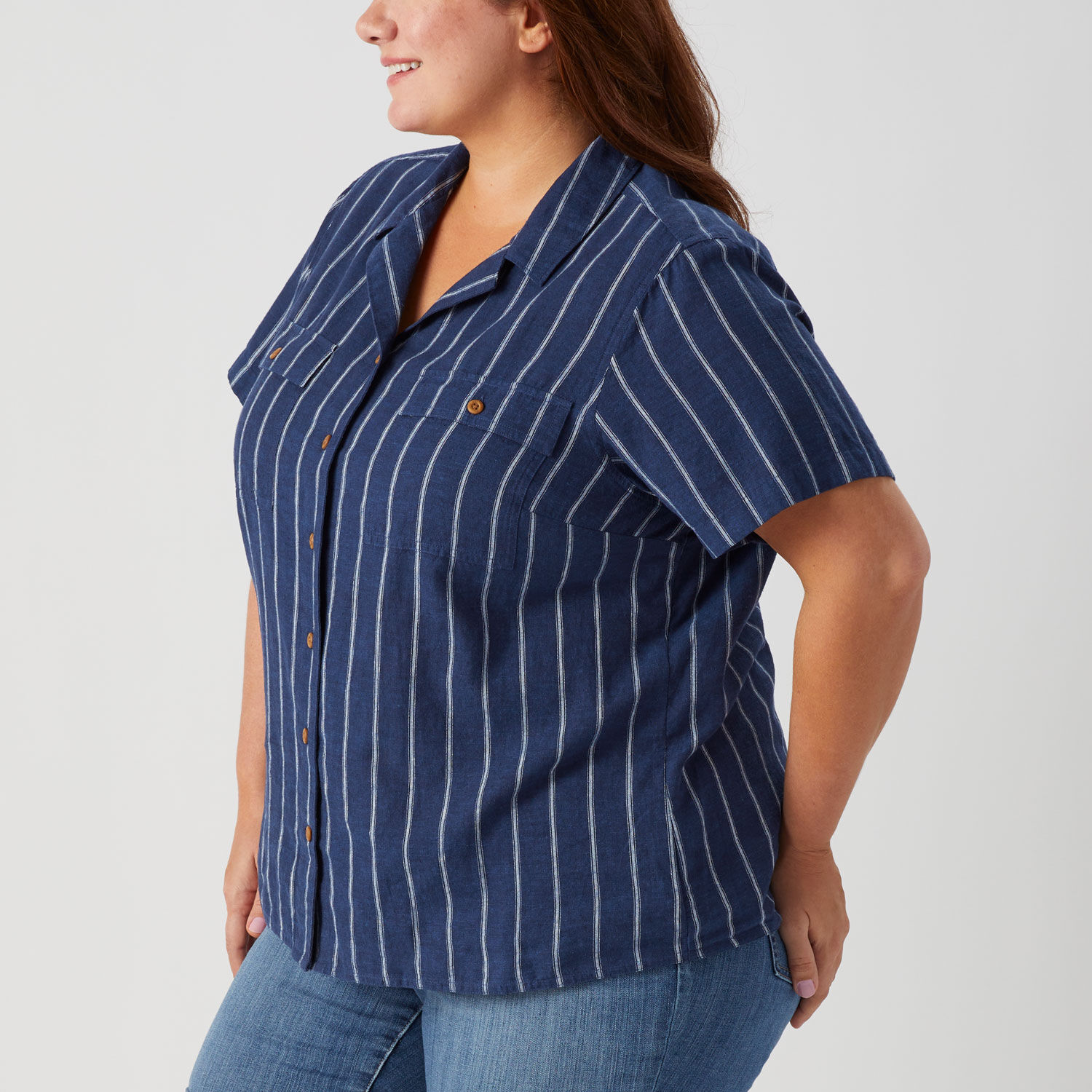 Women's Plus Artisan Hemp Untucked Camp Shirt