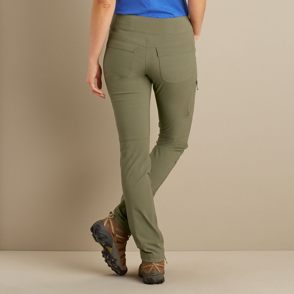 Duluth Trading Wearwithall Slim Leg Pants Womens Green Stretch