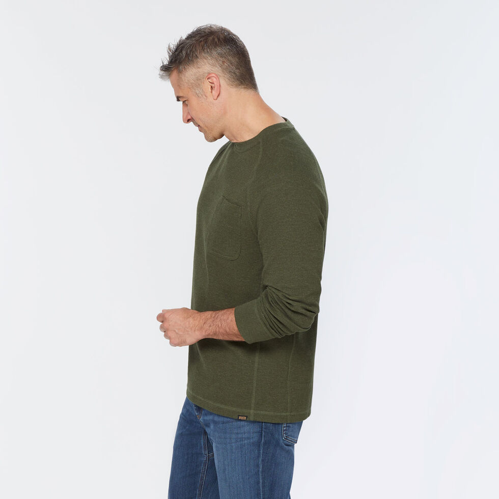 Chemise Thermique Duluth Trading Homme - Henley Vert, Taille XL, Tricot Gaufré, Très Bon état