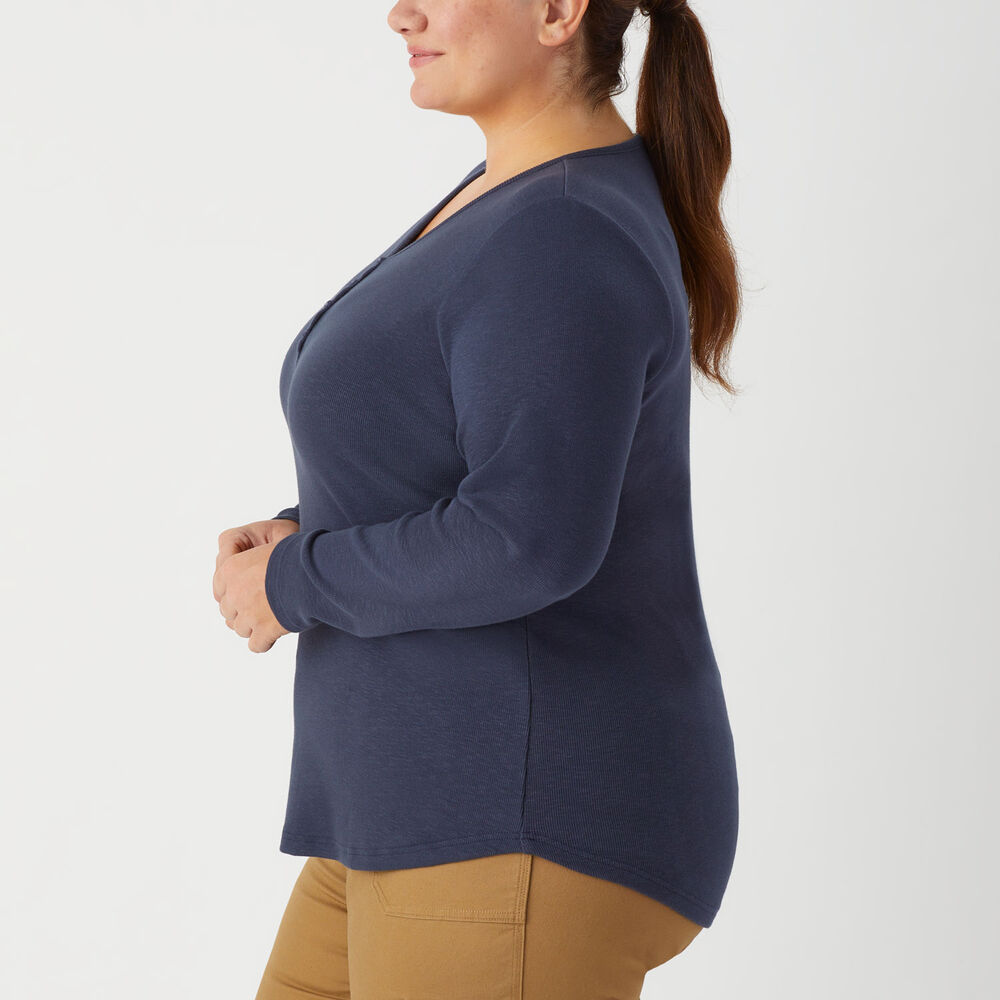 Women's Plus Makers Studio Cotton Rib Henley Main Image