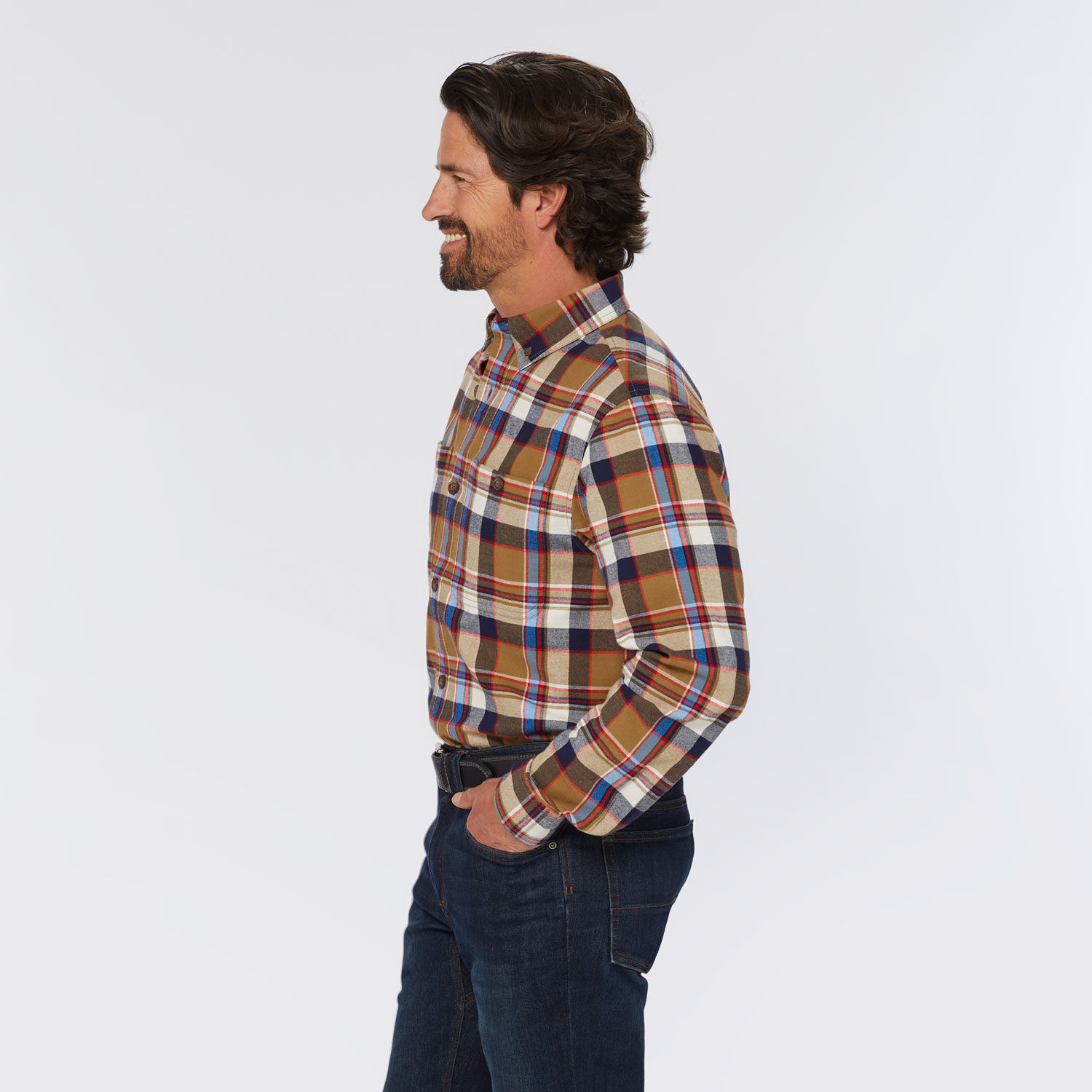 mens fitted flannel