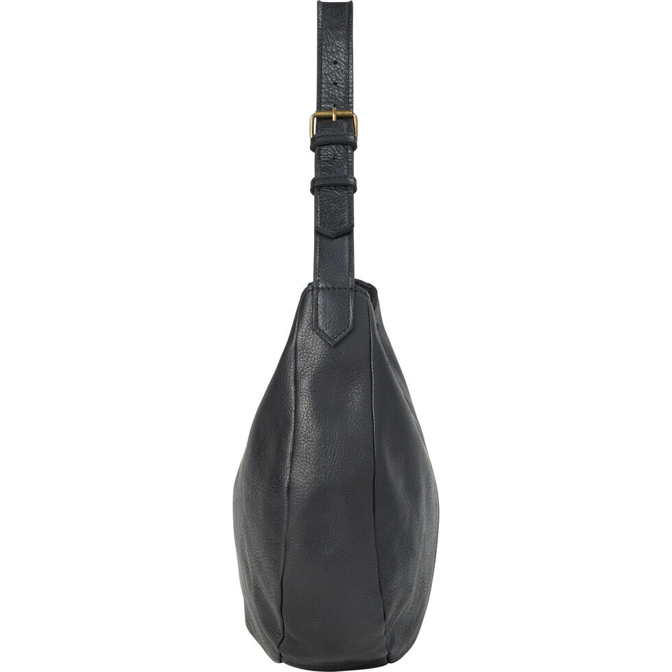 Medium Black Leather Hobo Bag - Slouchy Shoulder Purse