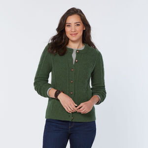 Women's Woolpaca Crew Cable Cardigan Sweater