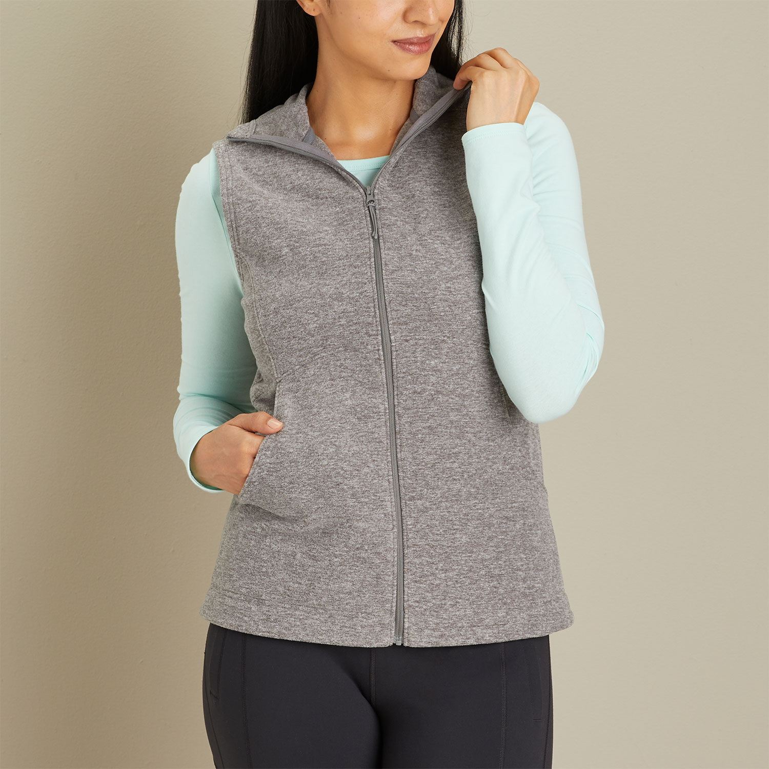 Womens hooded 2024 fleece vest