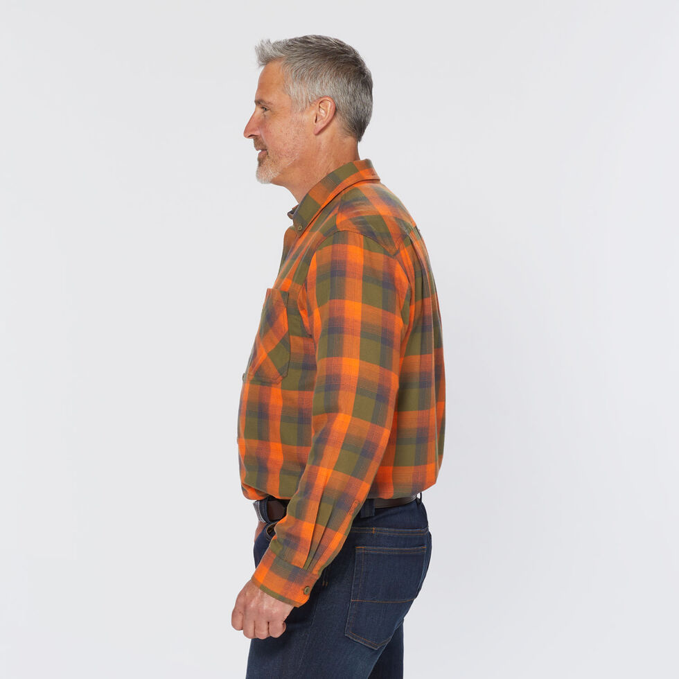 Duluth Trading Co Chemise Boutonnée Homme Grand Plaid Jaune Pêche