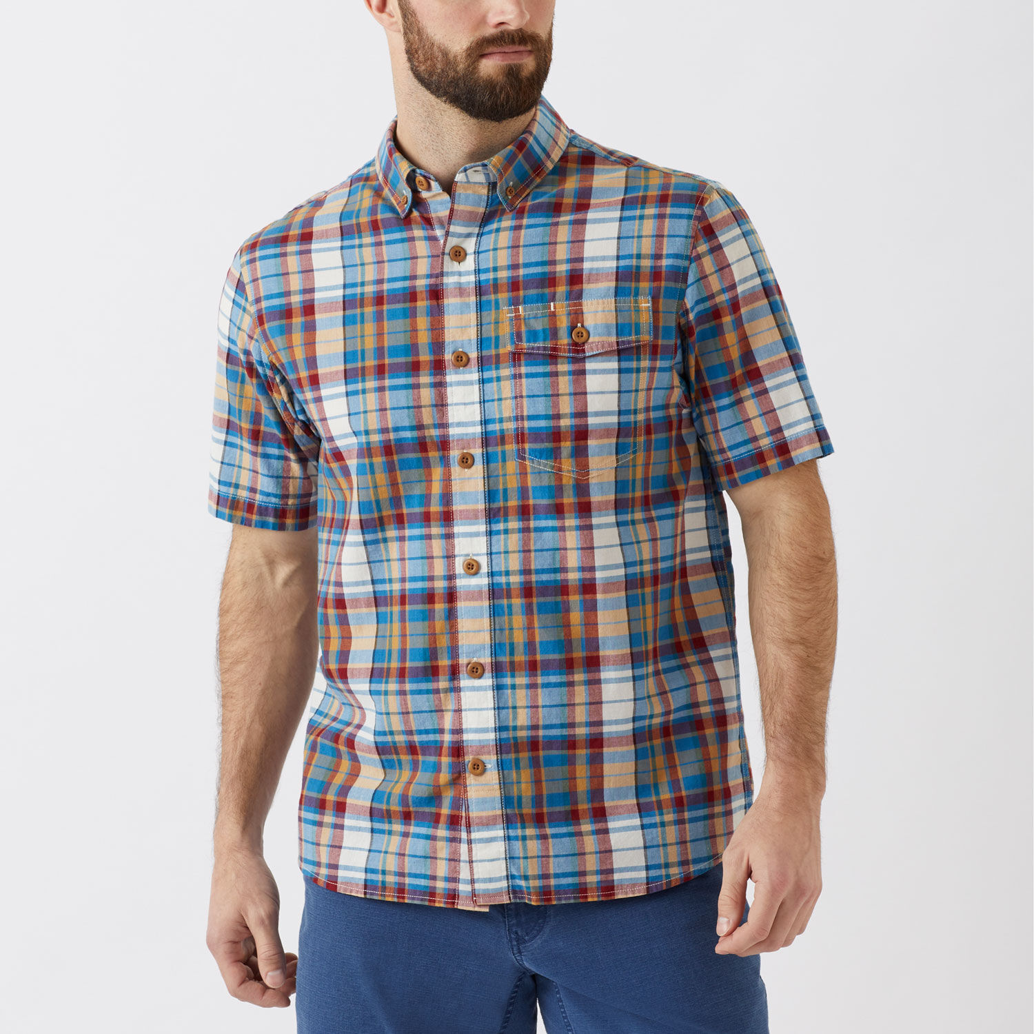 Men's Blue Ridge Relaxed Fit Madras Short Sleeve Shirt | Duluth