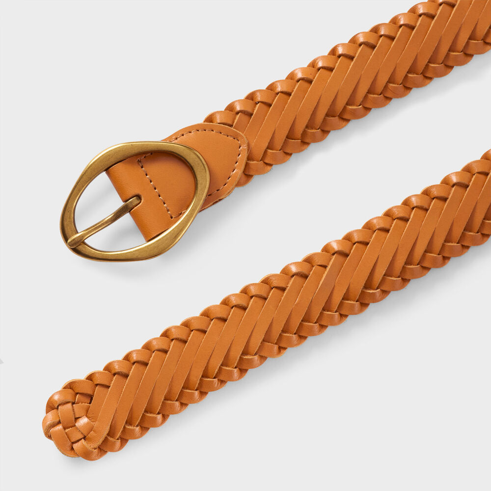 Women's Finetime Leather Braided Belt Main Image