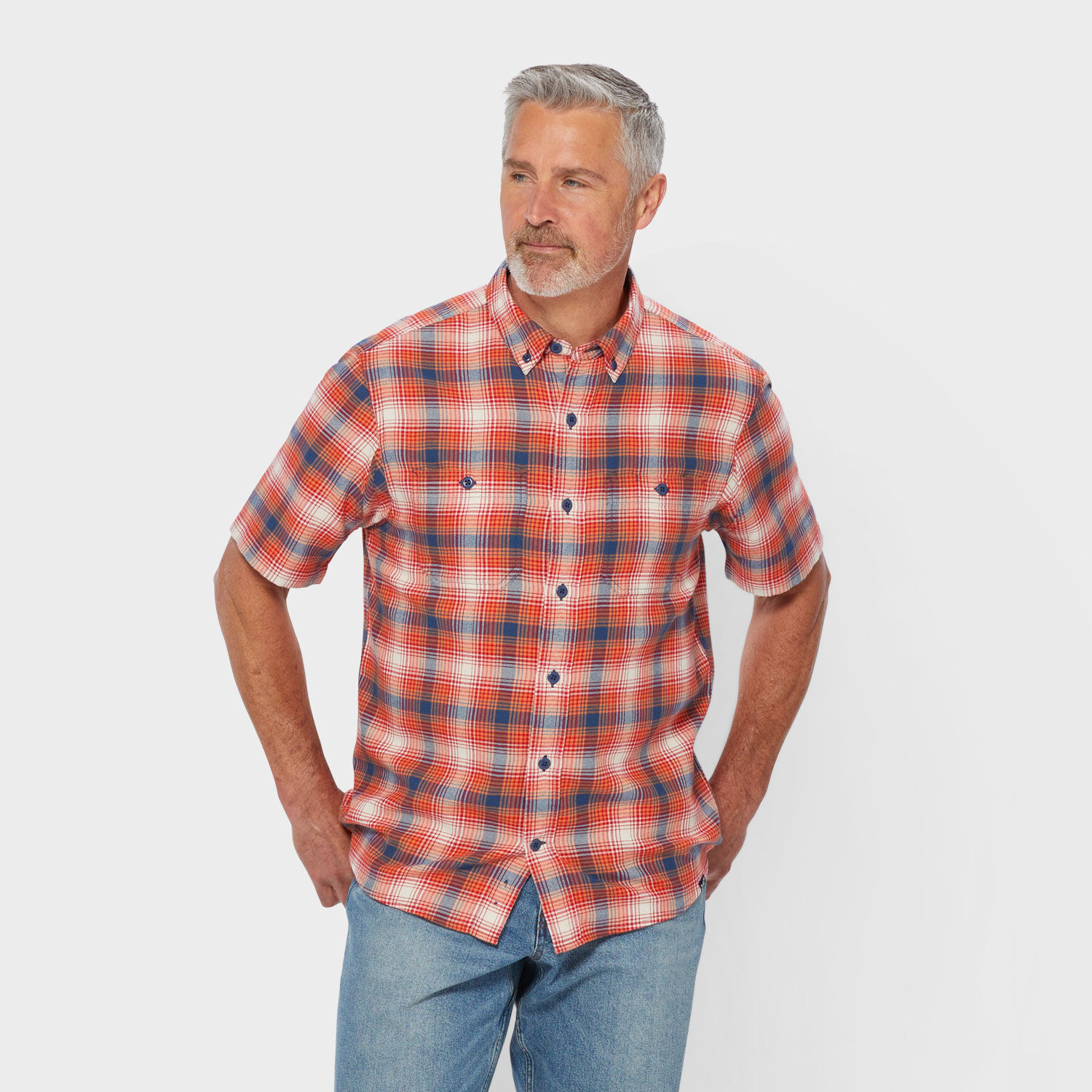 Men's Seawool Lightweight Flannel Short Sleeve Shirt | Duluth