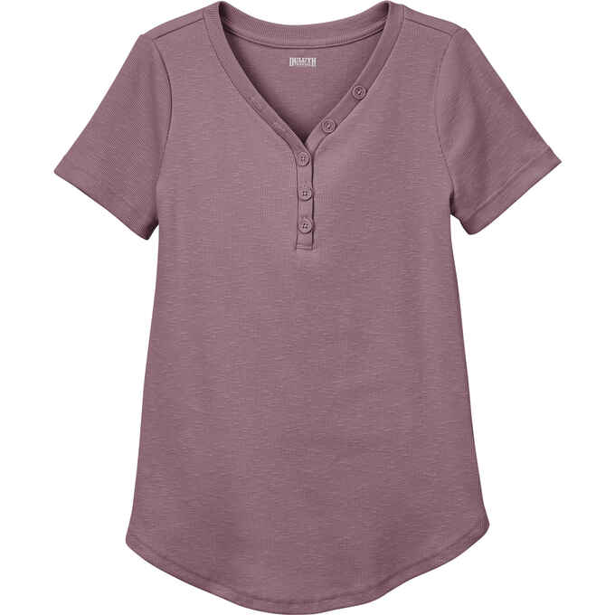 Women's Plus Makers Studio Cotton Rib Henley T-Shirt