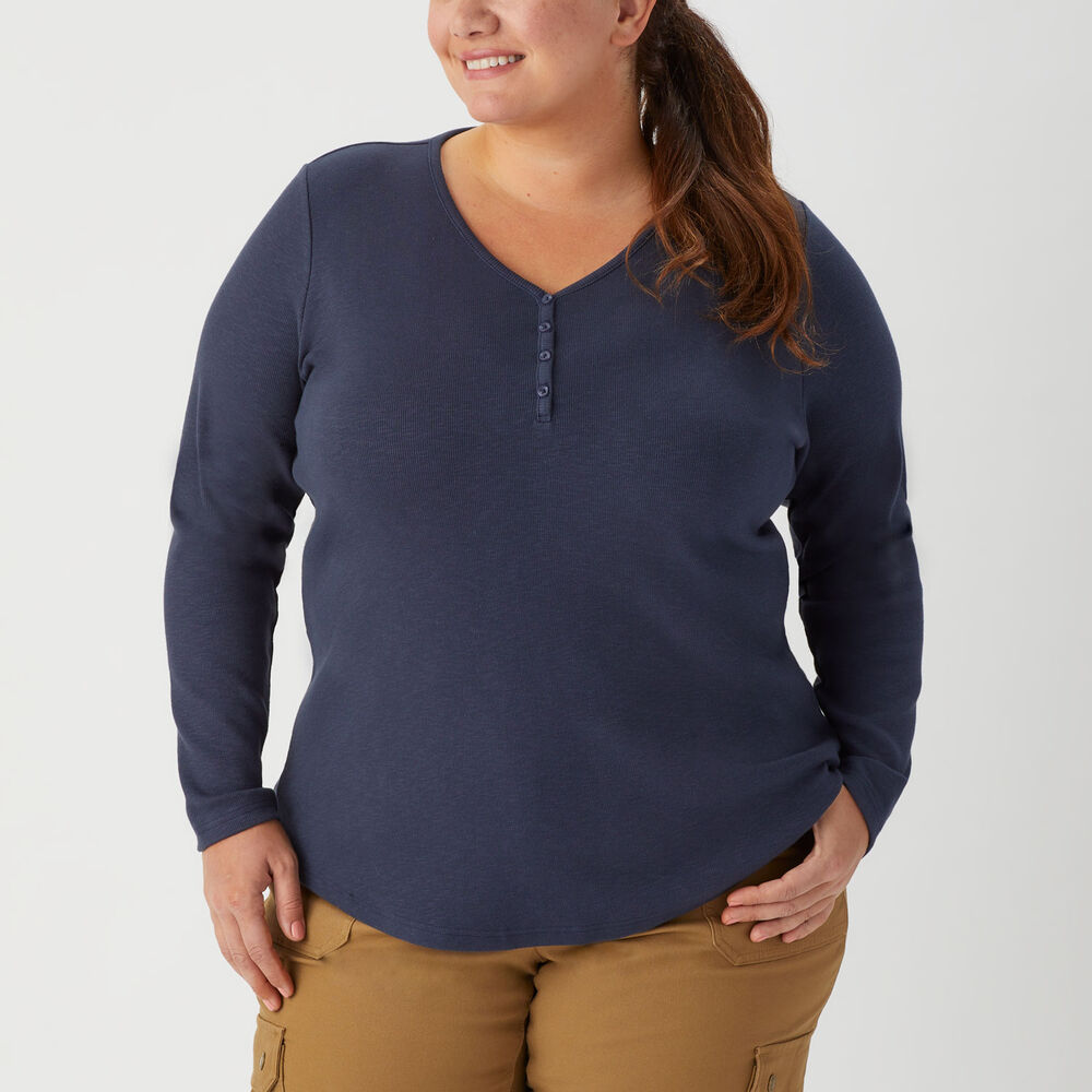 Women's Plus Makers Studio Cotton Rib Henley Main Image