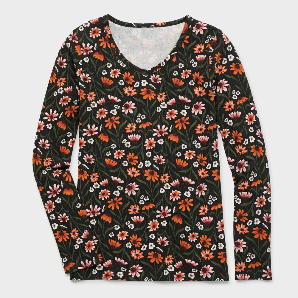 Women's No-Yank Long Sleeve V-Neck T-Shirt Main Image