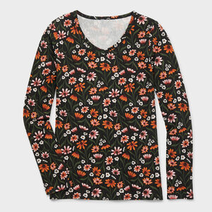 Women's No-Yank Long Sleeve V-Neck T-Shirt