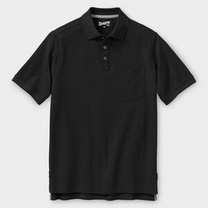 Men's No Polo Shirt Short Sleeve with Pocket BLACK