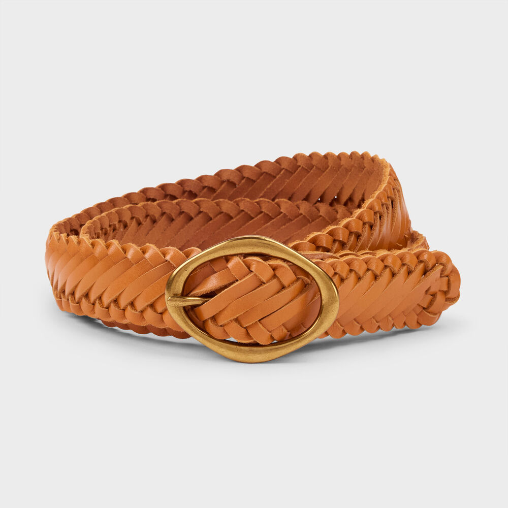 Women's Finetime Leather Braided Belt Main Image