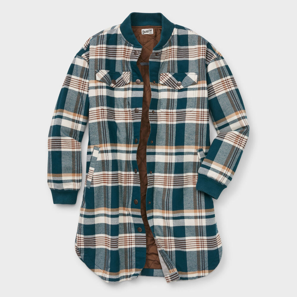 Women's Plus Folklore Flannel Insulated Duster Main Image