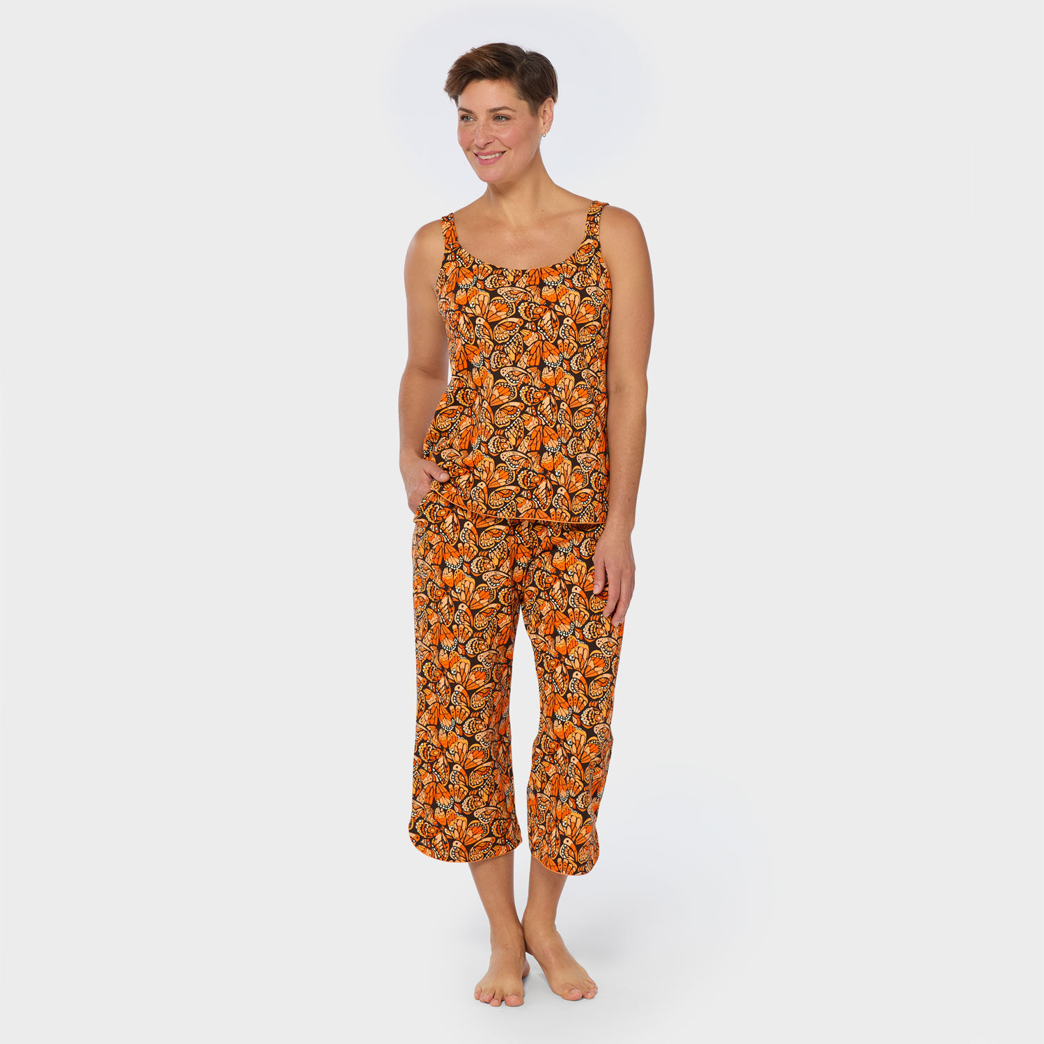 Women's Cotton Knit Printmaker Tank and Capris Sleep Set | Duluth