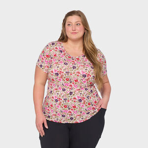 Women's Plus No-Yank V-Neck Tee