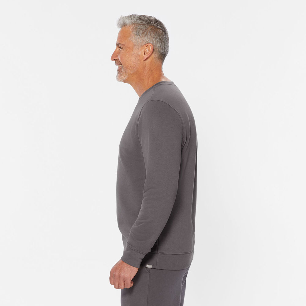 Men's Lazy French Terry Pullover Crew Sweatshirt Main Image