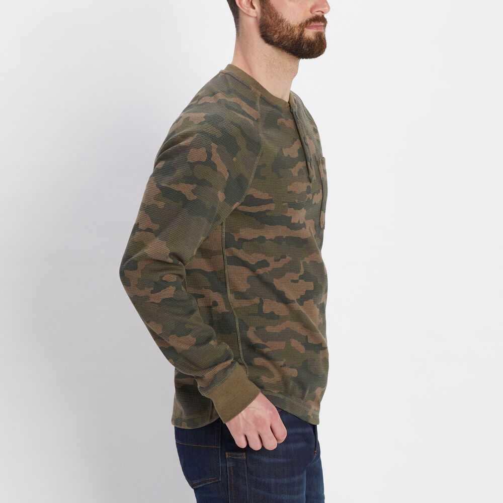 Men's Burly Thermal Standard Fit Camo Henley Main Image