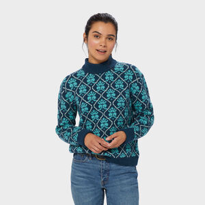 Women's Woolpaca Jacquard Mockneck Sweater