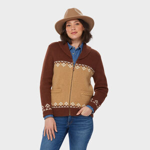 Women's Woolpaca Zip-Front Jacquard Cardigan