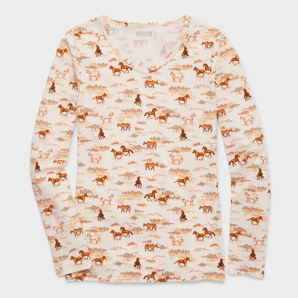 Women's No-Yank Long Sleeve V-Neck T-Shirt Main Image