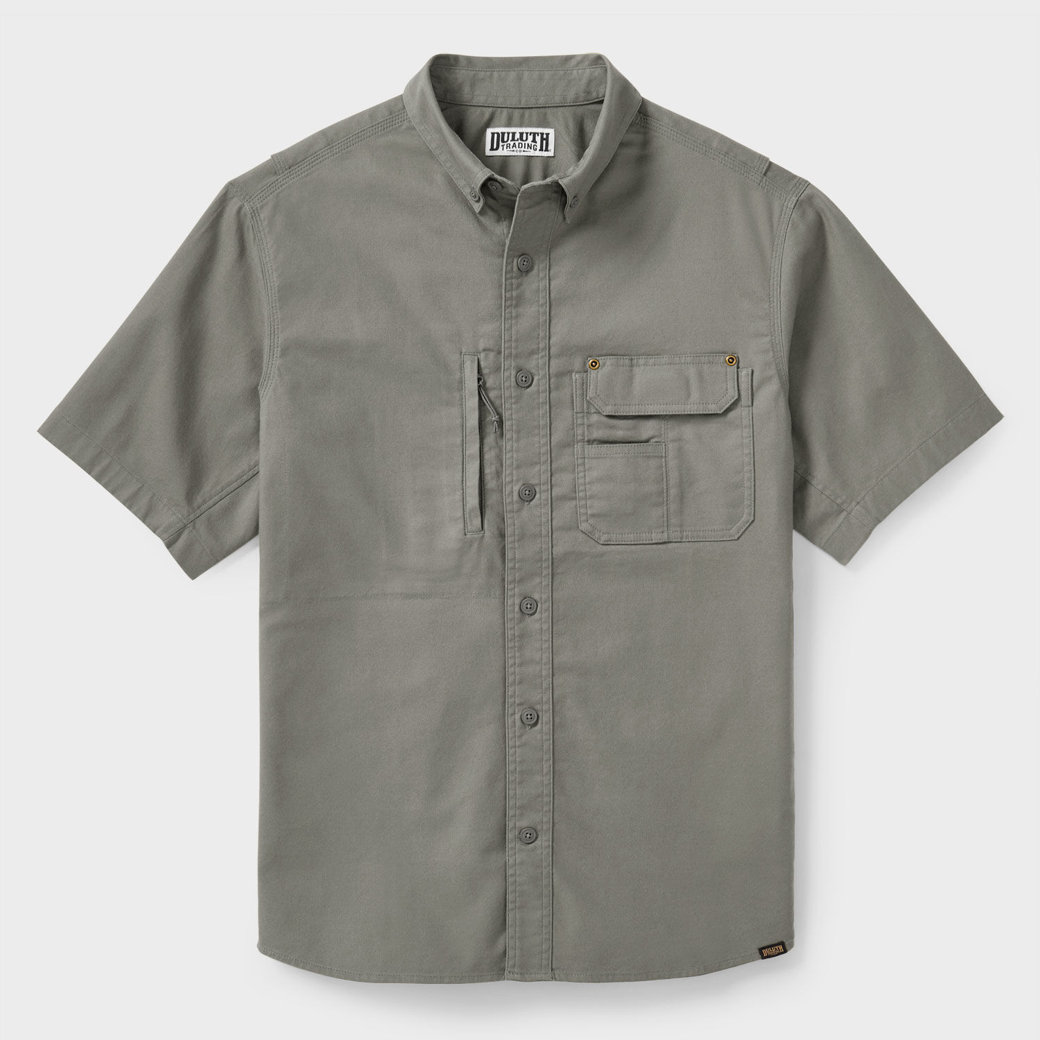 LOHEN BIG PATCH POCKET SHIRT グレー Men's Fire Hose Lightweight Short Sleeve Work Shirt | Duluth