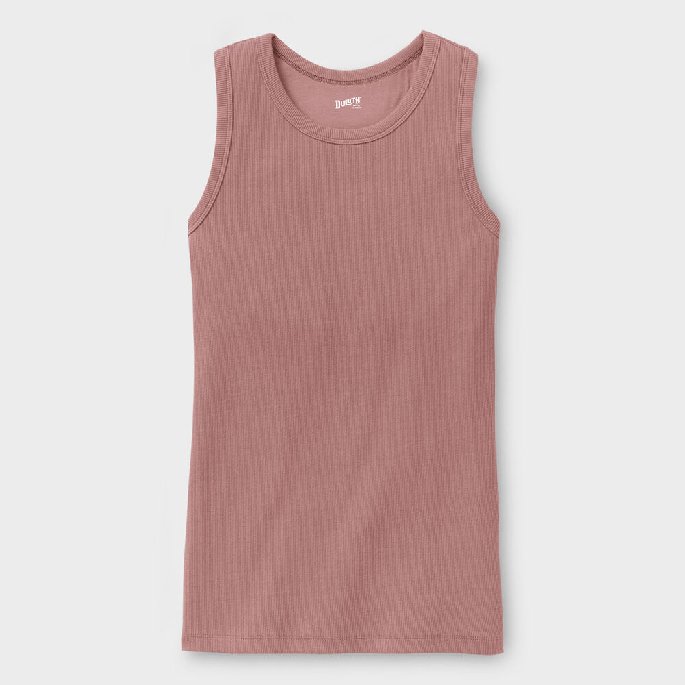 Women's No-Yank Rib Racerback Shelf Bra Tank Main Image
