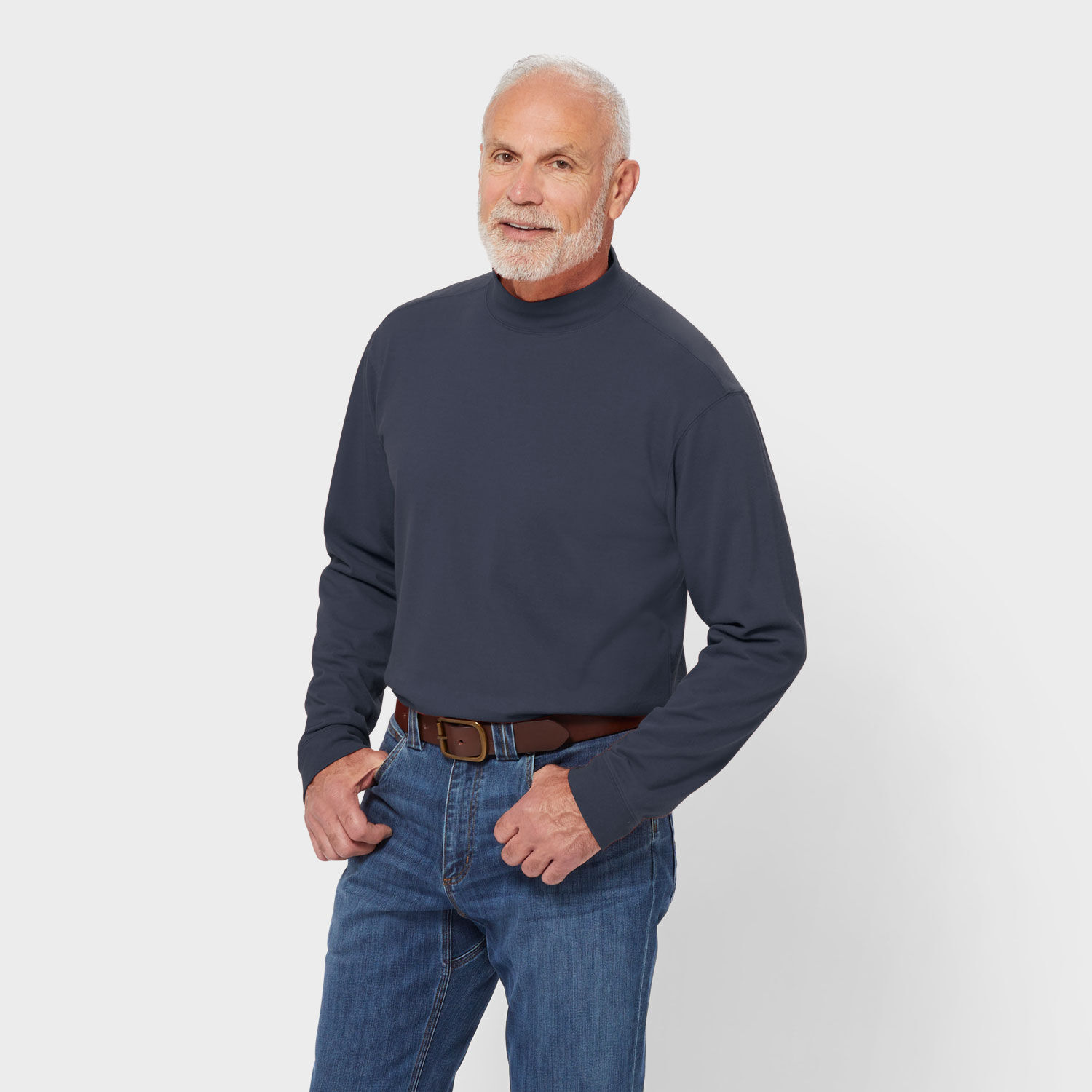 Men's Longtail T Long Sleeve Mock Neck T-Shirt | Duluth Trading
