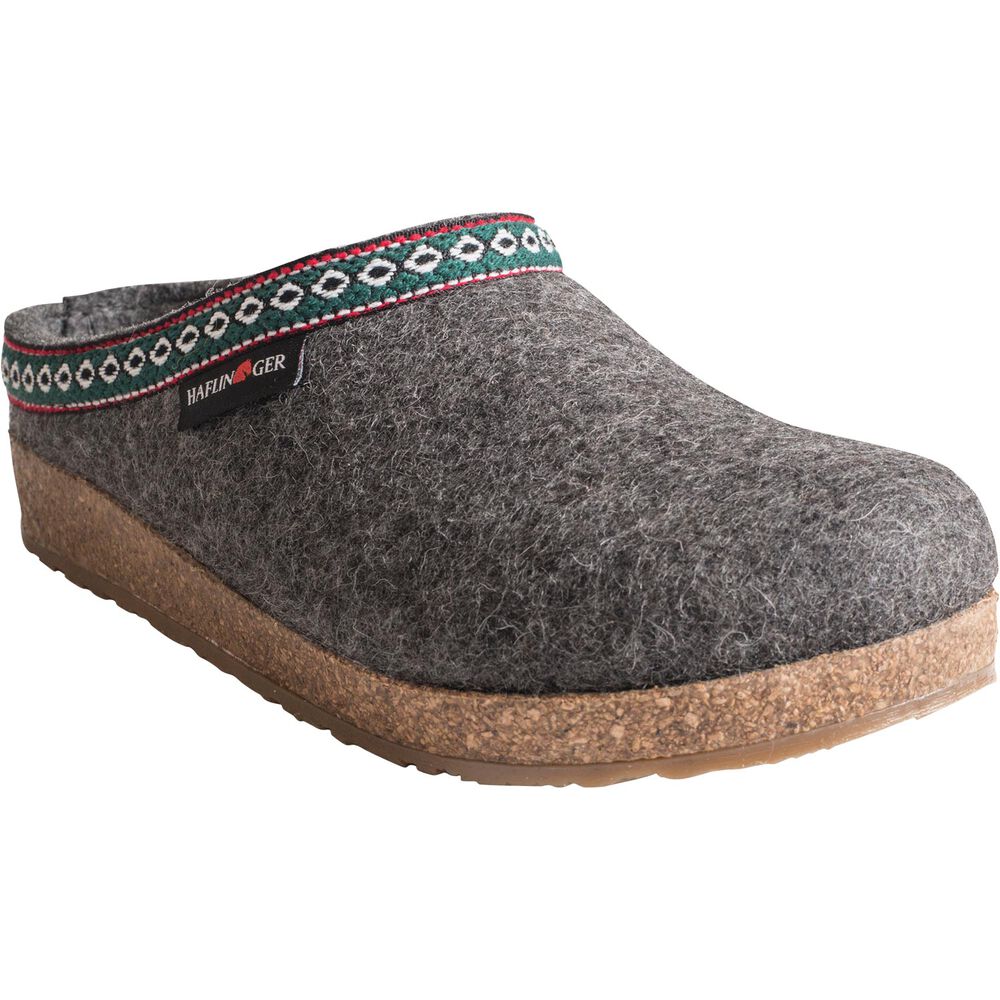 Women's Haflinger Wool Felt Grizzly Clogs GREY 37 Main Image