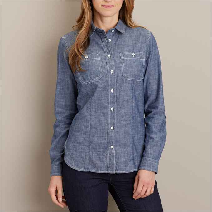 Women's Free Range Organic Chambray Long Sleeve Shirt