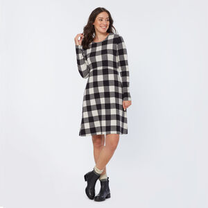 Women's T-Shirt Flannel Long Sleeve Dress